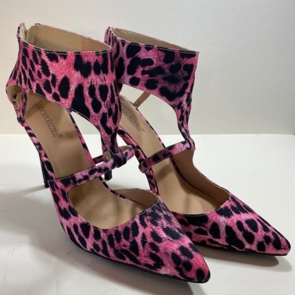 Perlita Pink and Black Leopard Heels